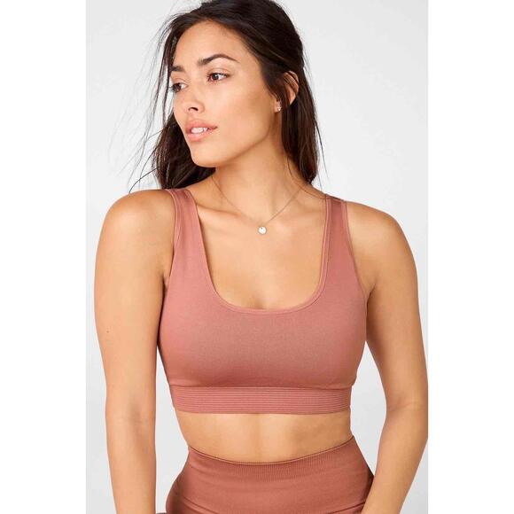 Fabletics Other - NWT Fabletics Luciana Pink Seamless Ribbed Scoop Neck Sports Bra Size S